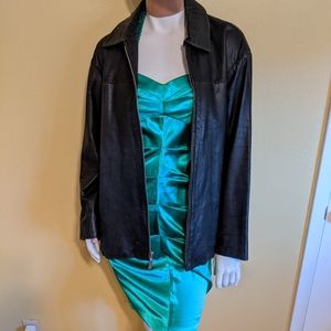 Size M, Women's Mossimo Black Leather Jacket.